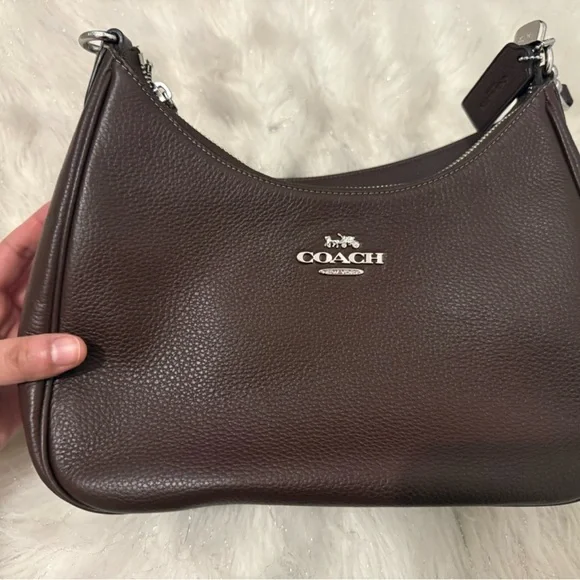 Coach Dark Brown Leather Shoulder Bag - Picture 2 of 6